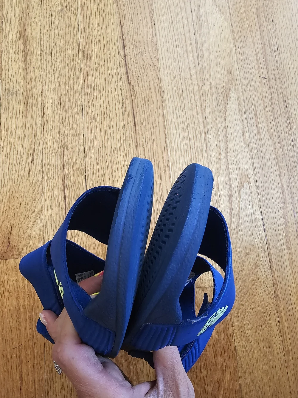 Adidas Adilette Kids Navy Blue Adjustable Strap Slide Sandals Size 2
